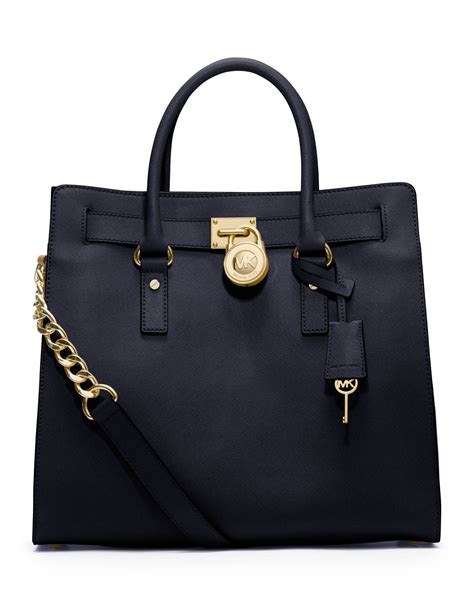 michael kors hamilton black lrg|Michael Kors Hamilton saffiano bag.